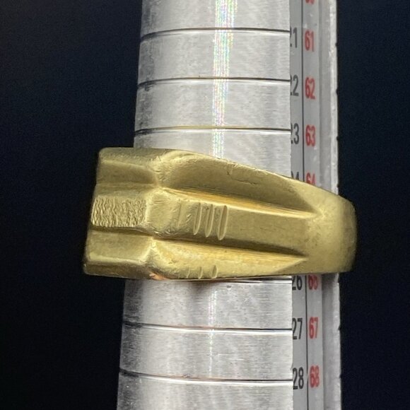 Men's Signet Ring  Vintage Size 11 Gold Tone Wide 12 mm 11 grams LOOK - Picture 8 of 14